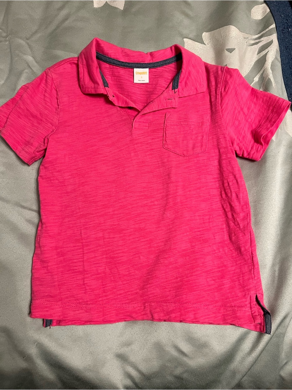 Gymboree boys 5 Hot Heathered Pink Short Sleeve Polo with Chest Pocket